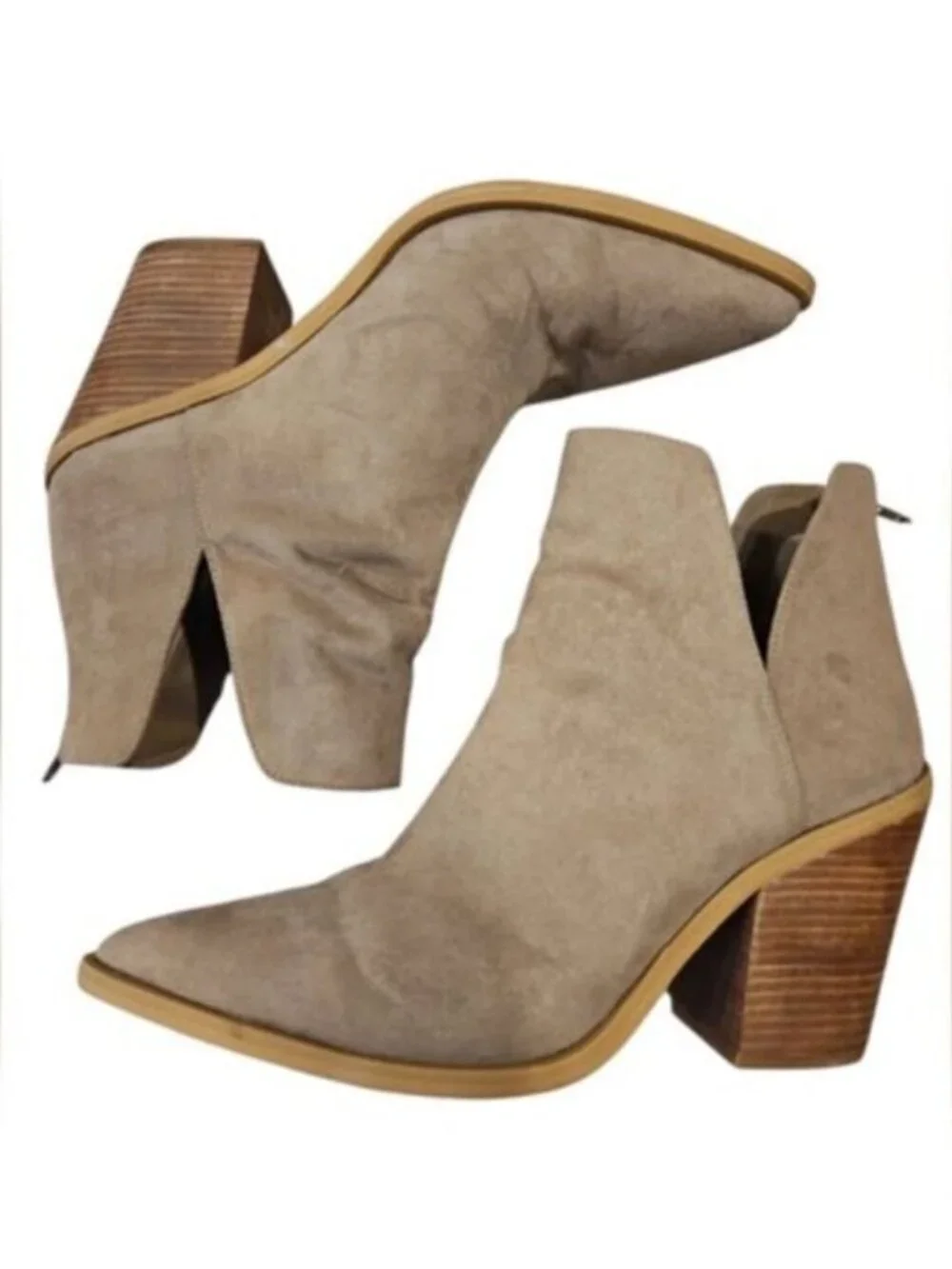Abound SZ 9.5 Cowgirl Chic Tan Callan Bootie Back Zip 3.5